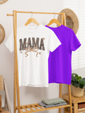 Leopard "MAMA" tee with a bow tee