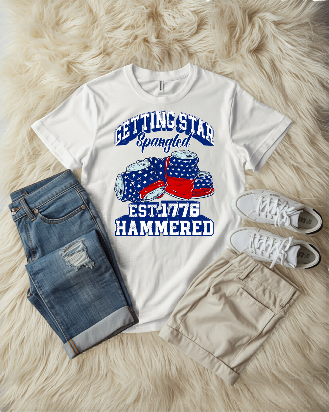 "Getting Star Spangled Hammered" tee