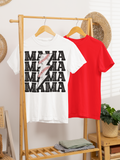 Lightening bolt "MAMA" baseball tee