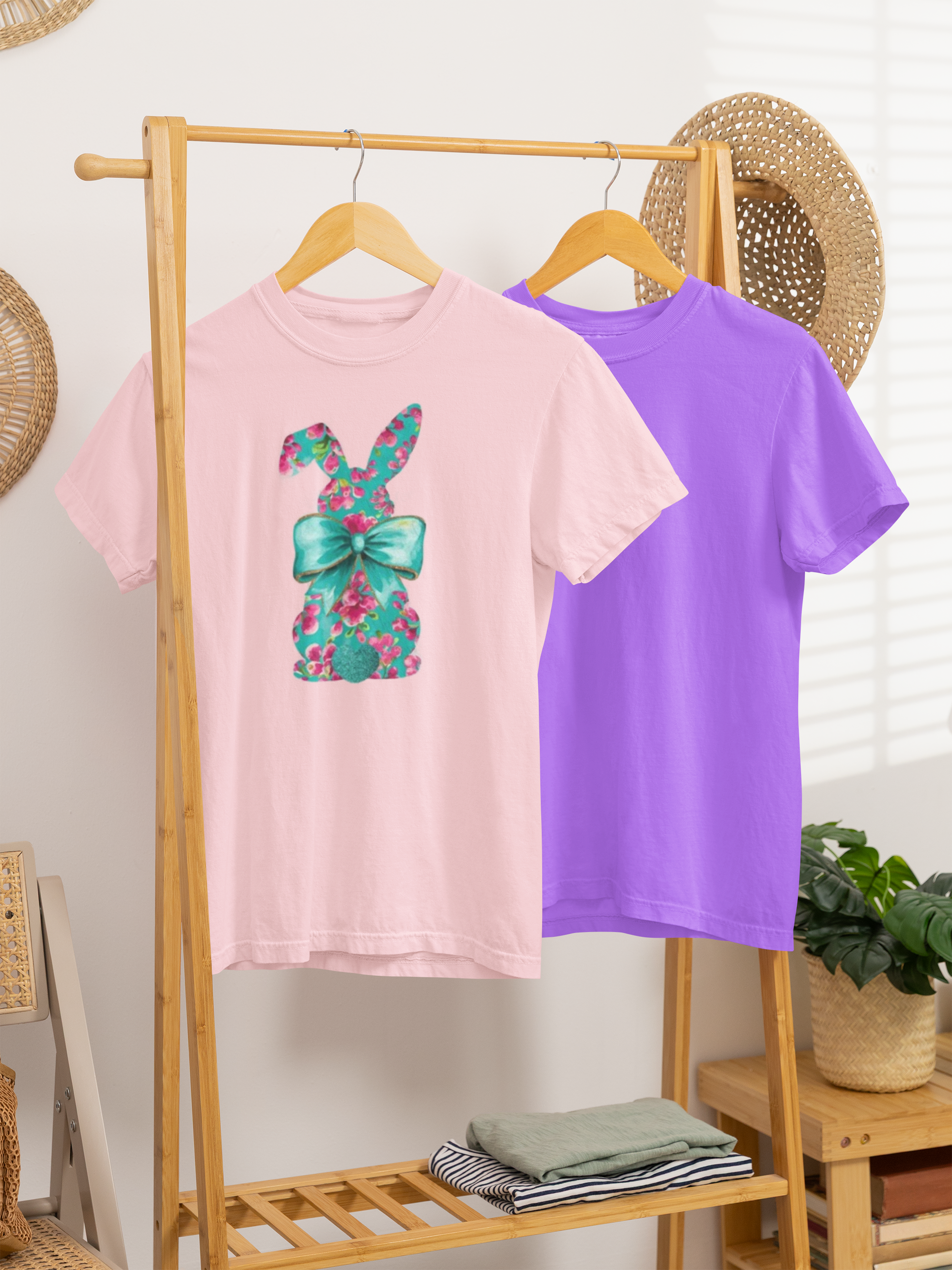 Turquoise floral bunny