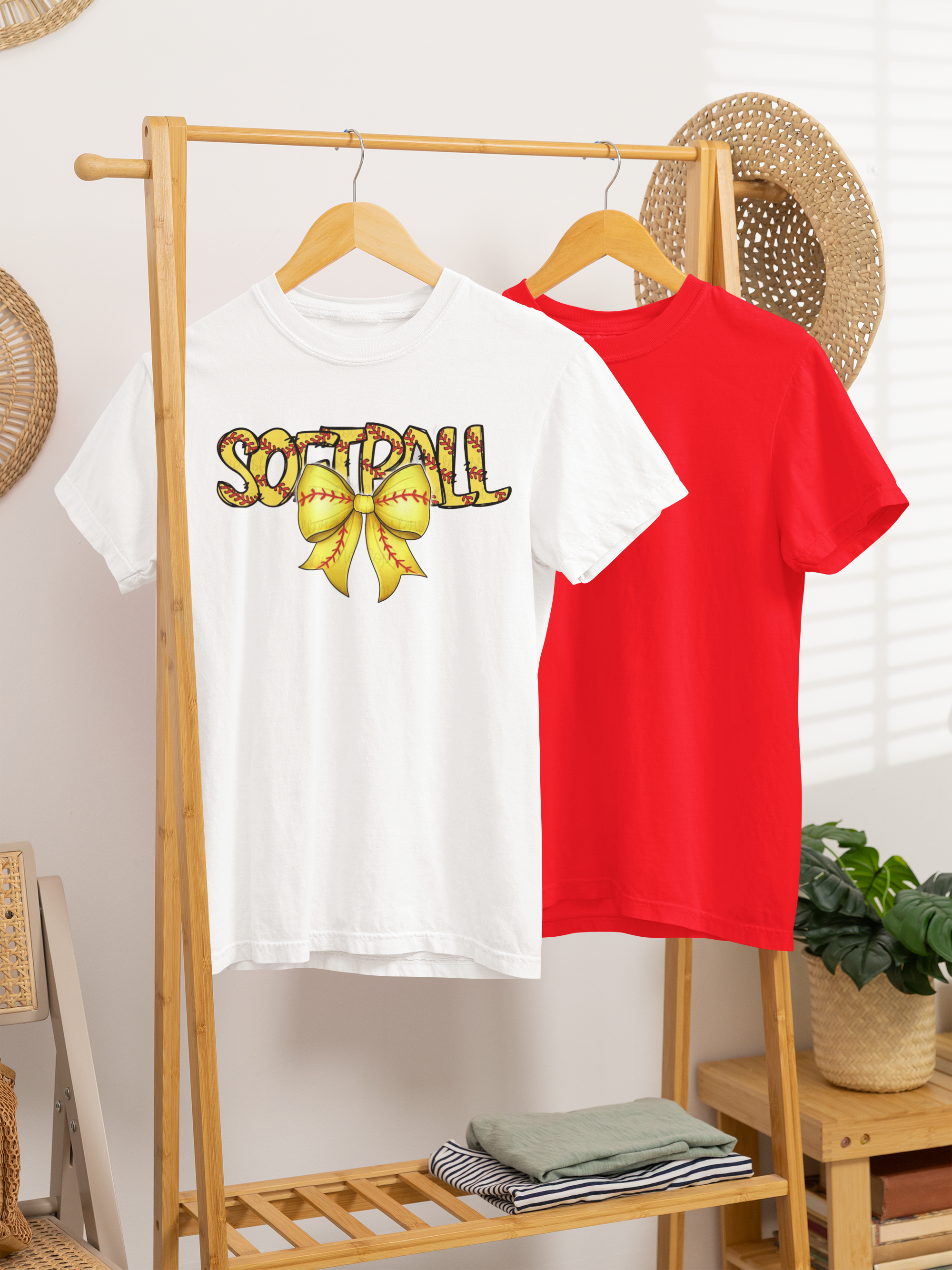 SOFTBALL with a bow tee!
