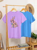Floral bunny silhouette tee