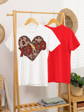 Valentine's Leopard Heart XOXO T-Shirt | Women's Graphic Tee