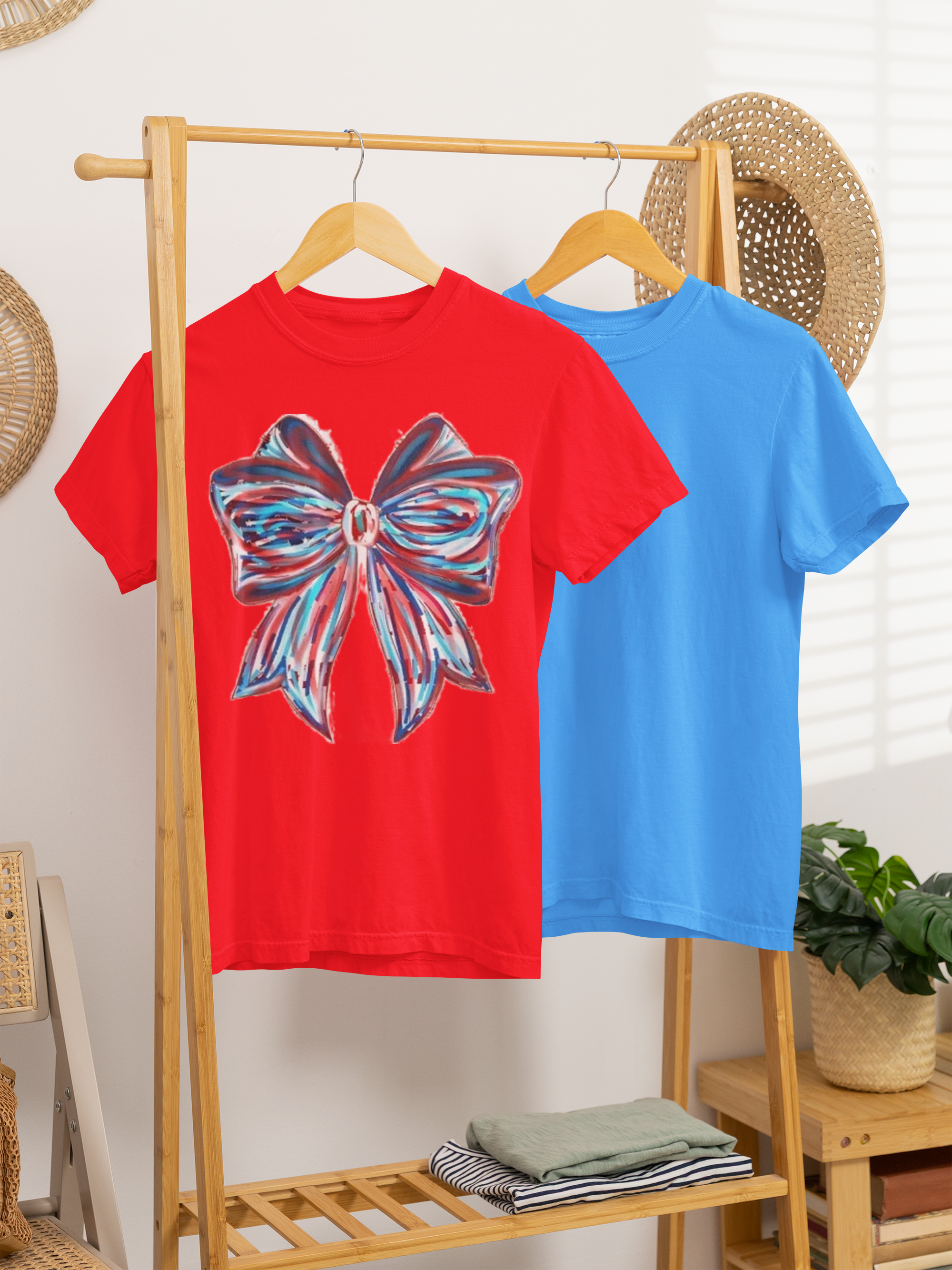 Red, White, and Blue bow tee