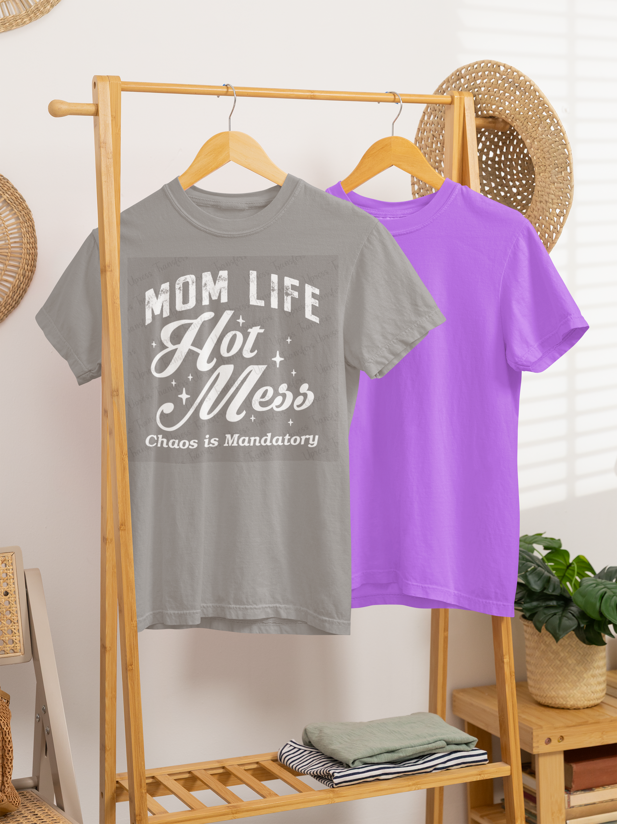 "Mom Life Hot Mess Chaos is Mandatory" tee
