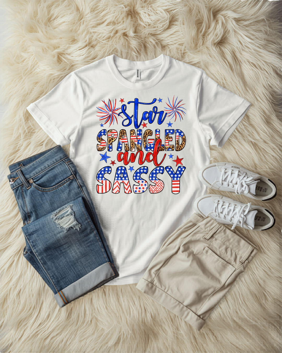 "Star Spangled and SASSY" patriotic tee