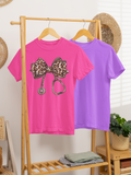 Leopard bow stethoscope tee