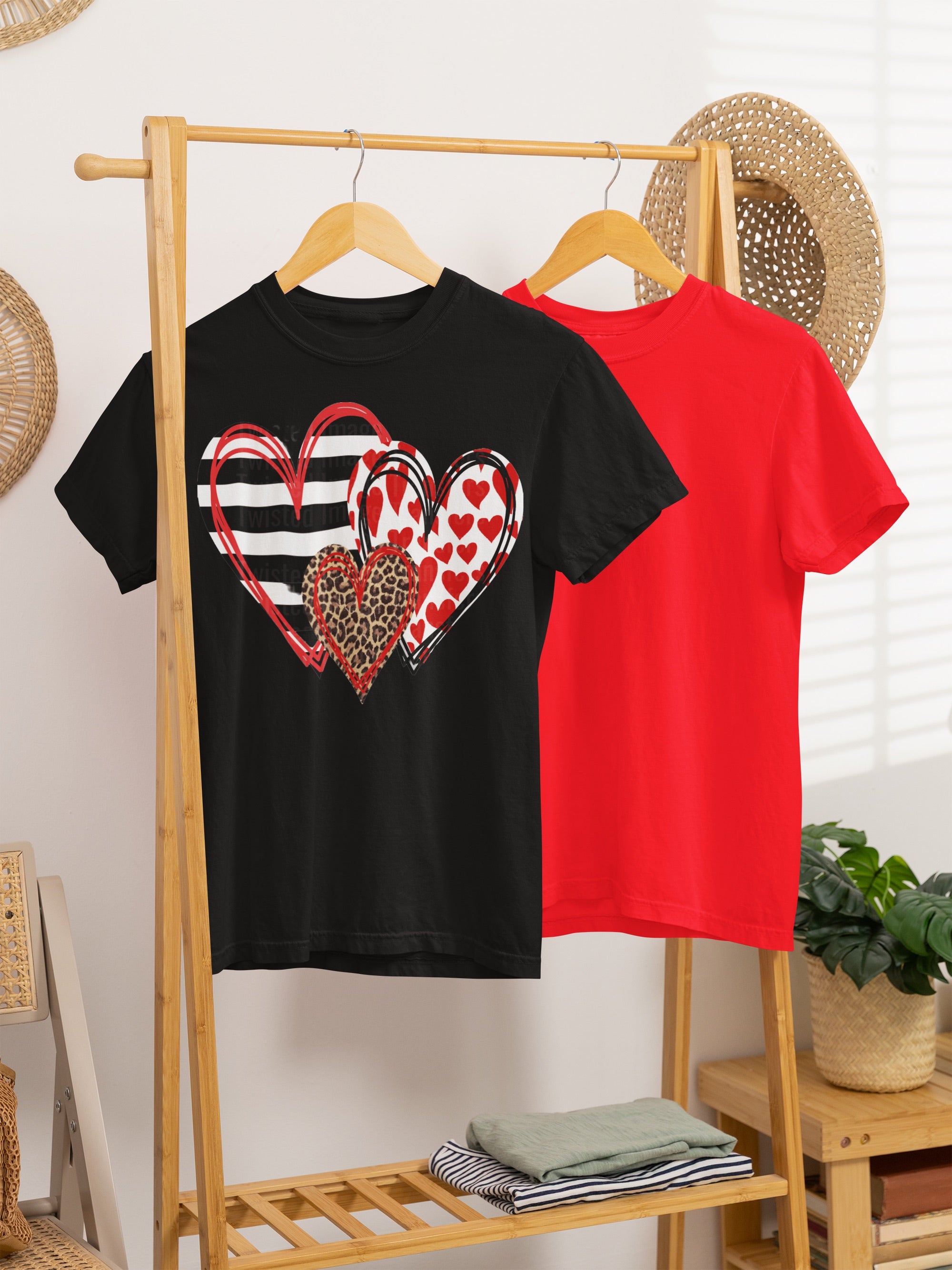 Triple Heart Valentine's T-Shirt | Love Day Graphic Tee