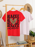 Happy Valentine's Day Leopard Print T-Shirt