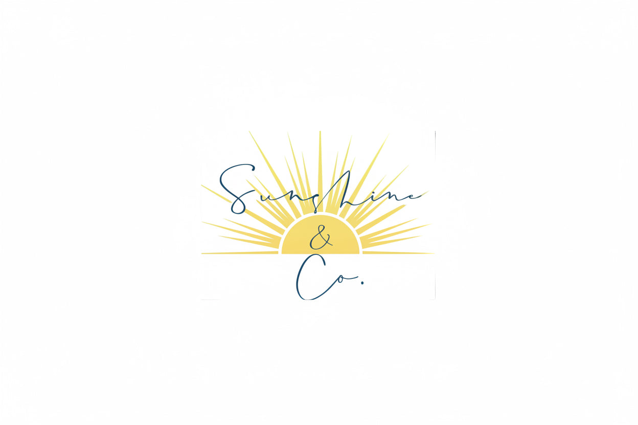 Logo with sun design and 'Sunshine & Co' text on a white background