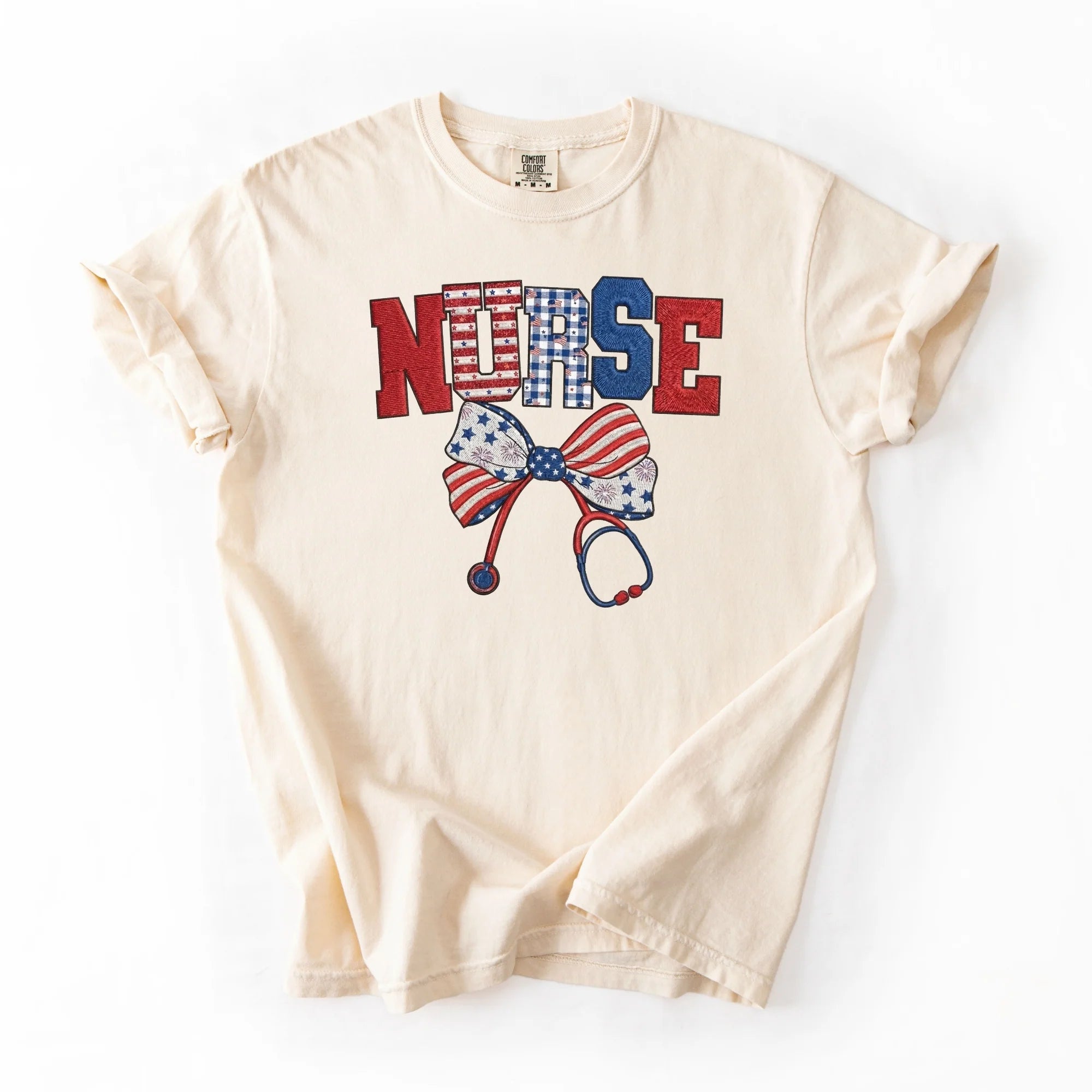"Nurse" red white and blue tee