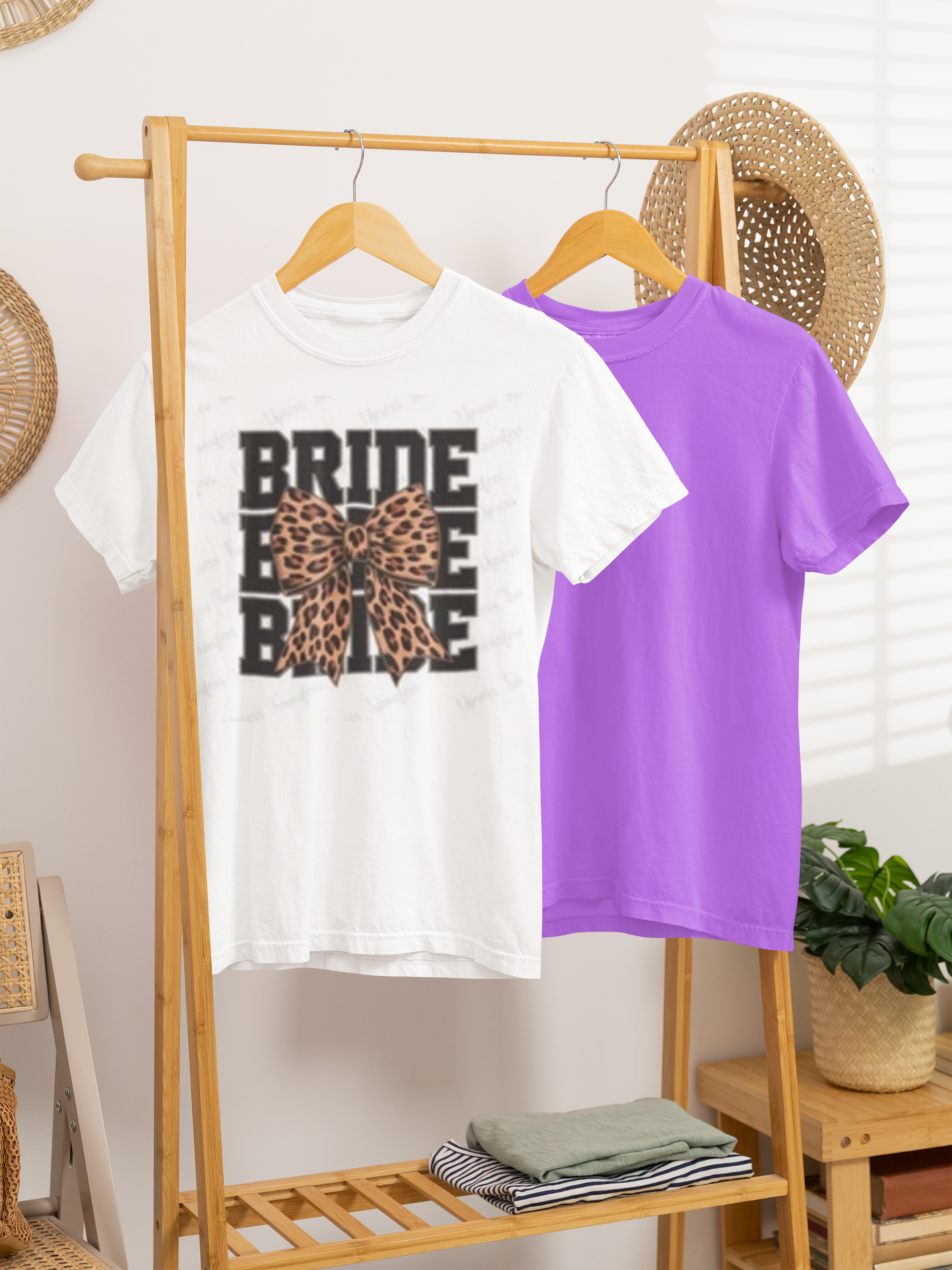 Bride, Bride, Bride tee with a leopard bow