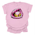 Pink softball glove drip tee