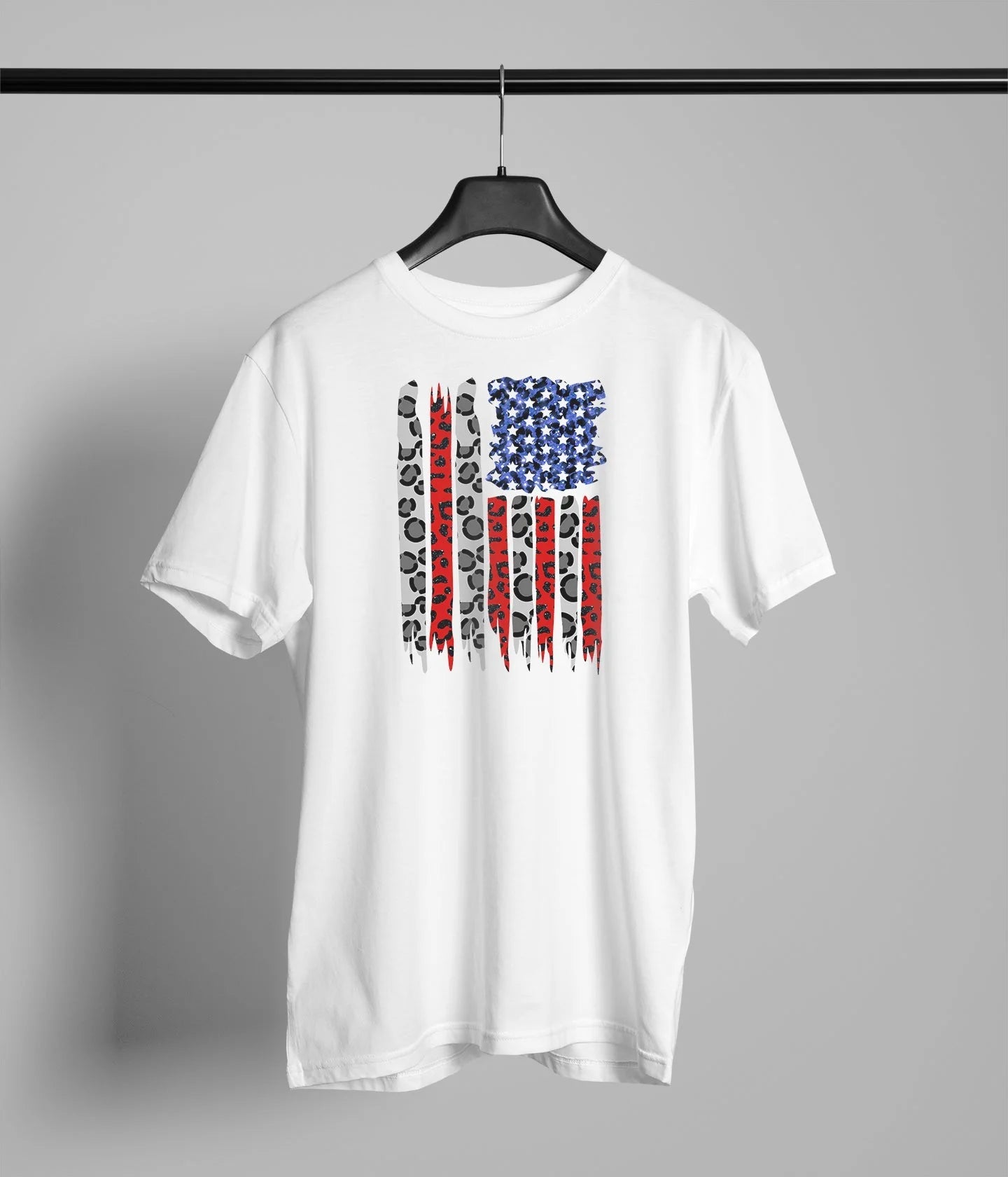 Leopard American Flag tee