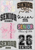 Multiple  "SENIOR 2026" options for our seniors