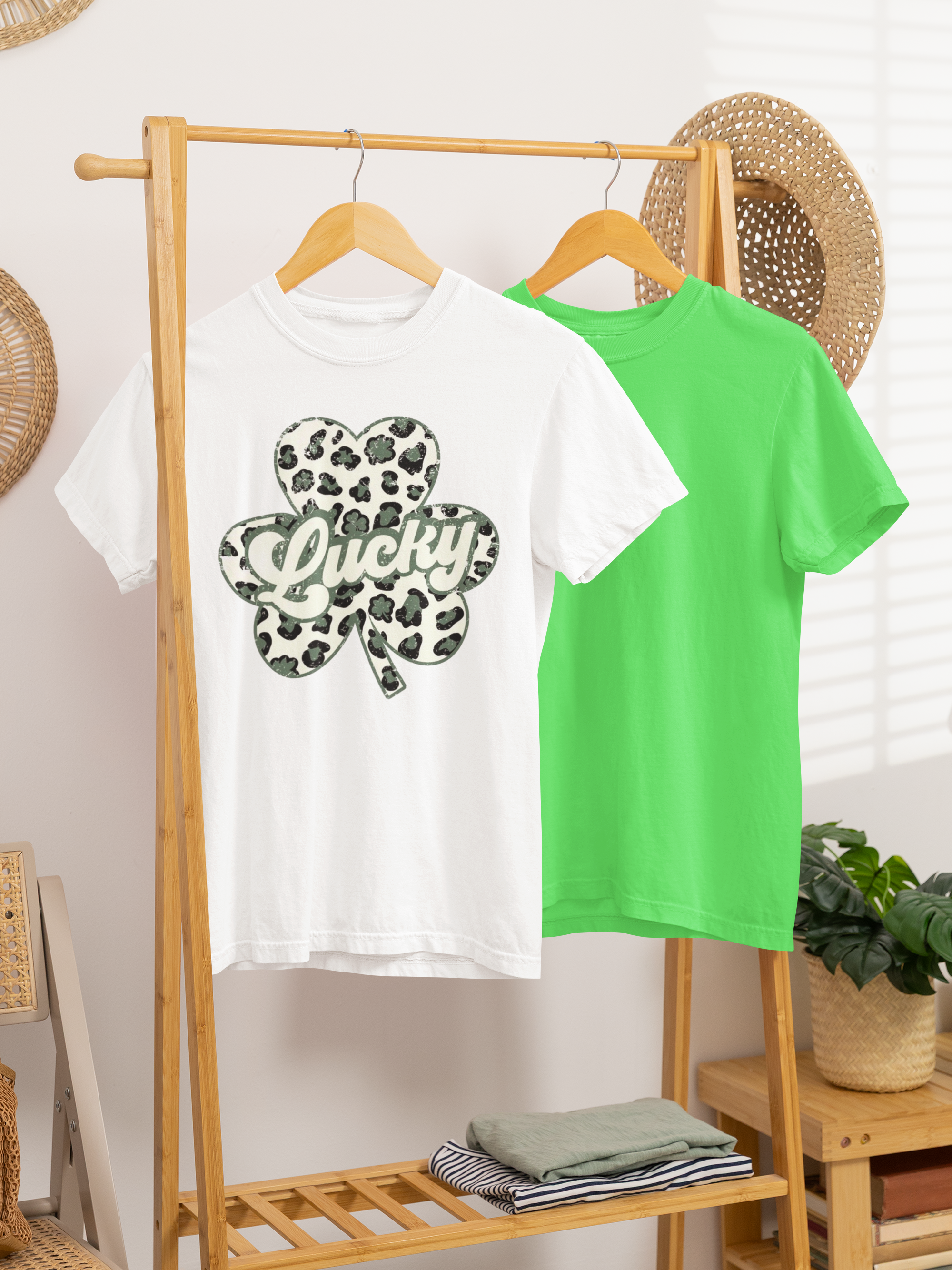Leopard print lucky shamrock tee!