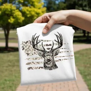 Buck with camo flag tee