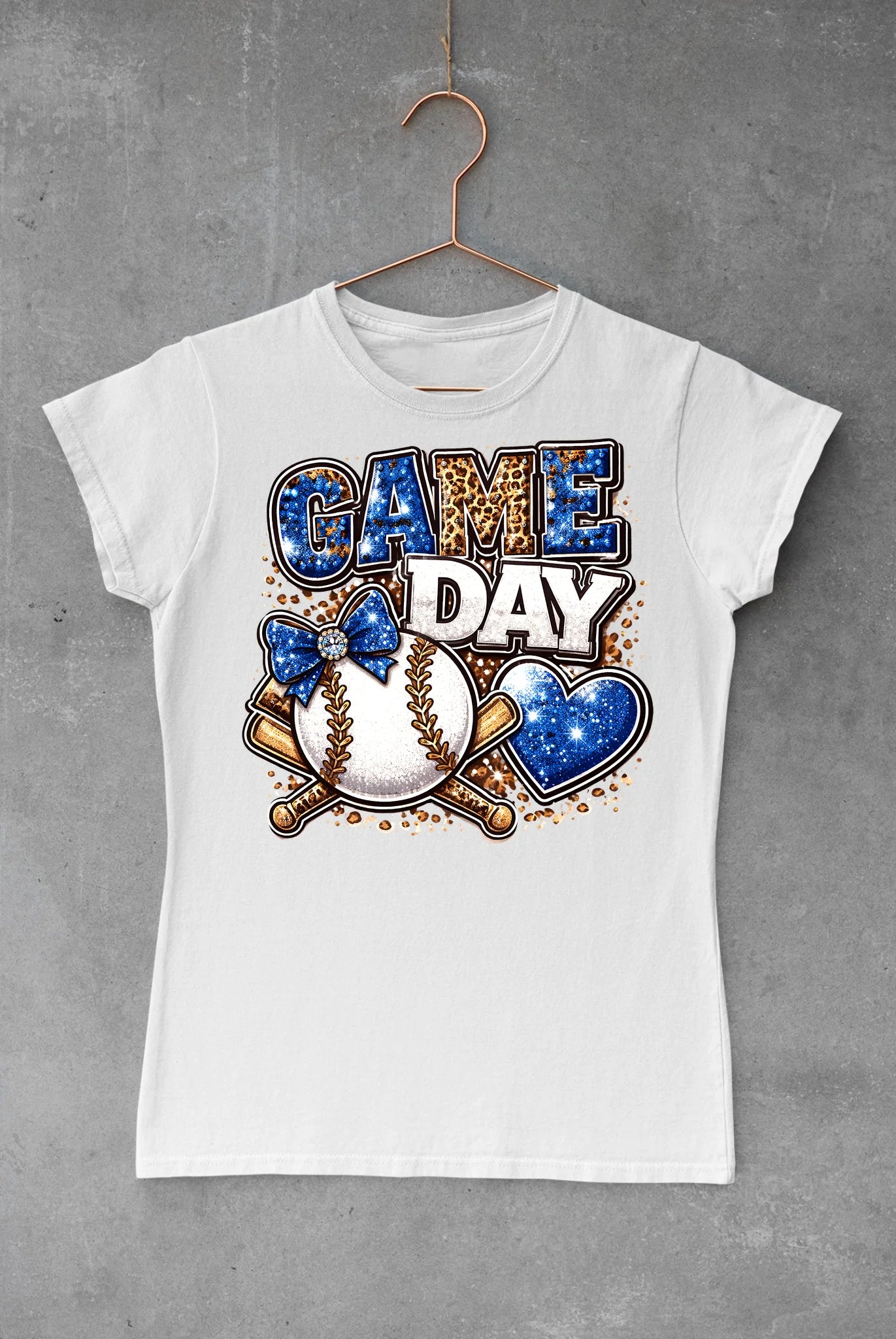 "Game Day" blue and leopard tee