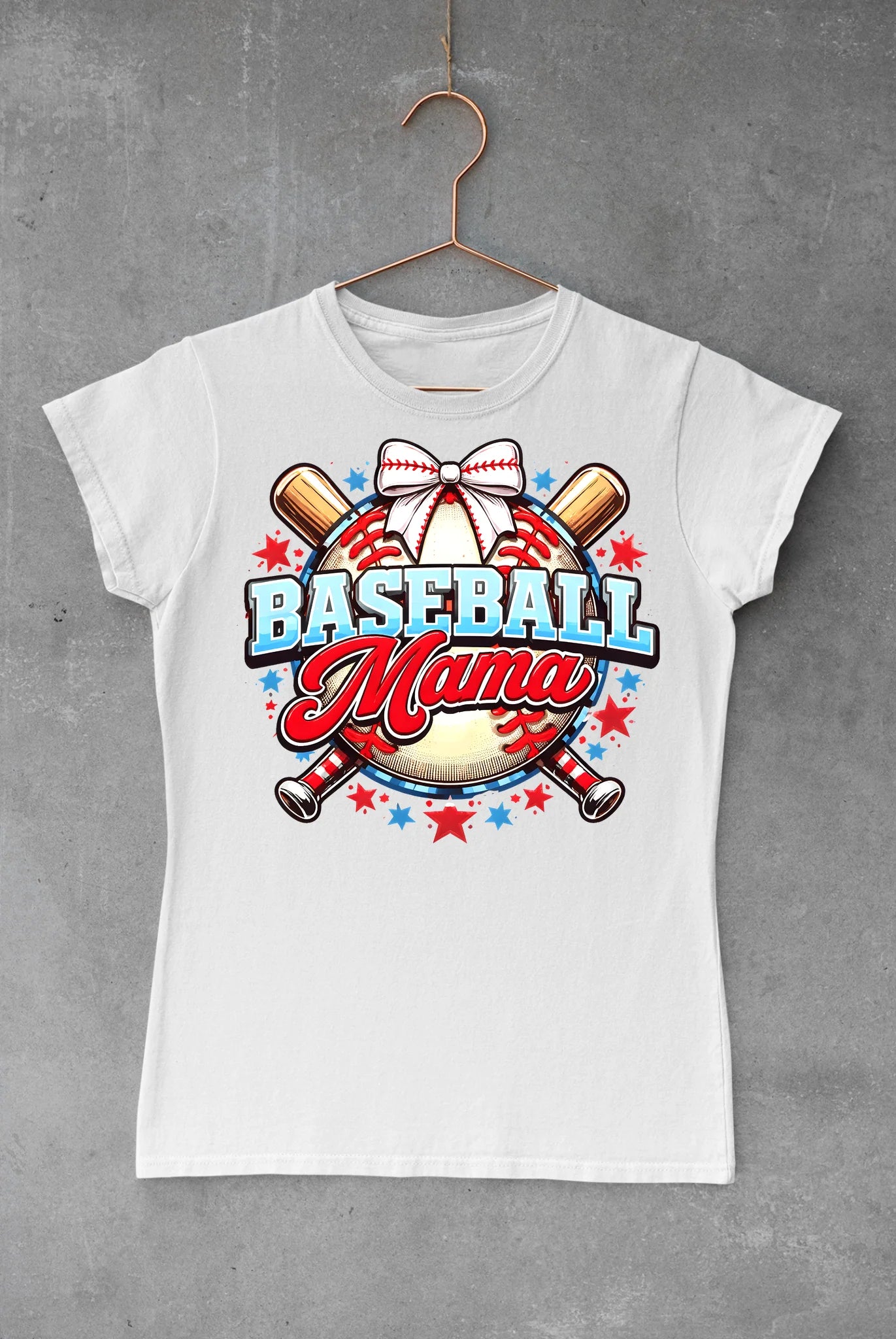 "Baseball Mama" red white and blue tee