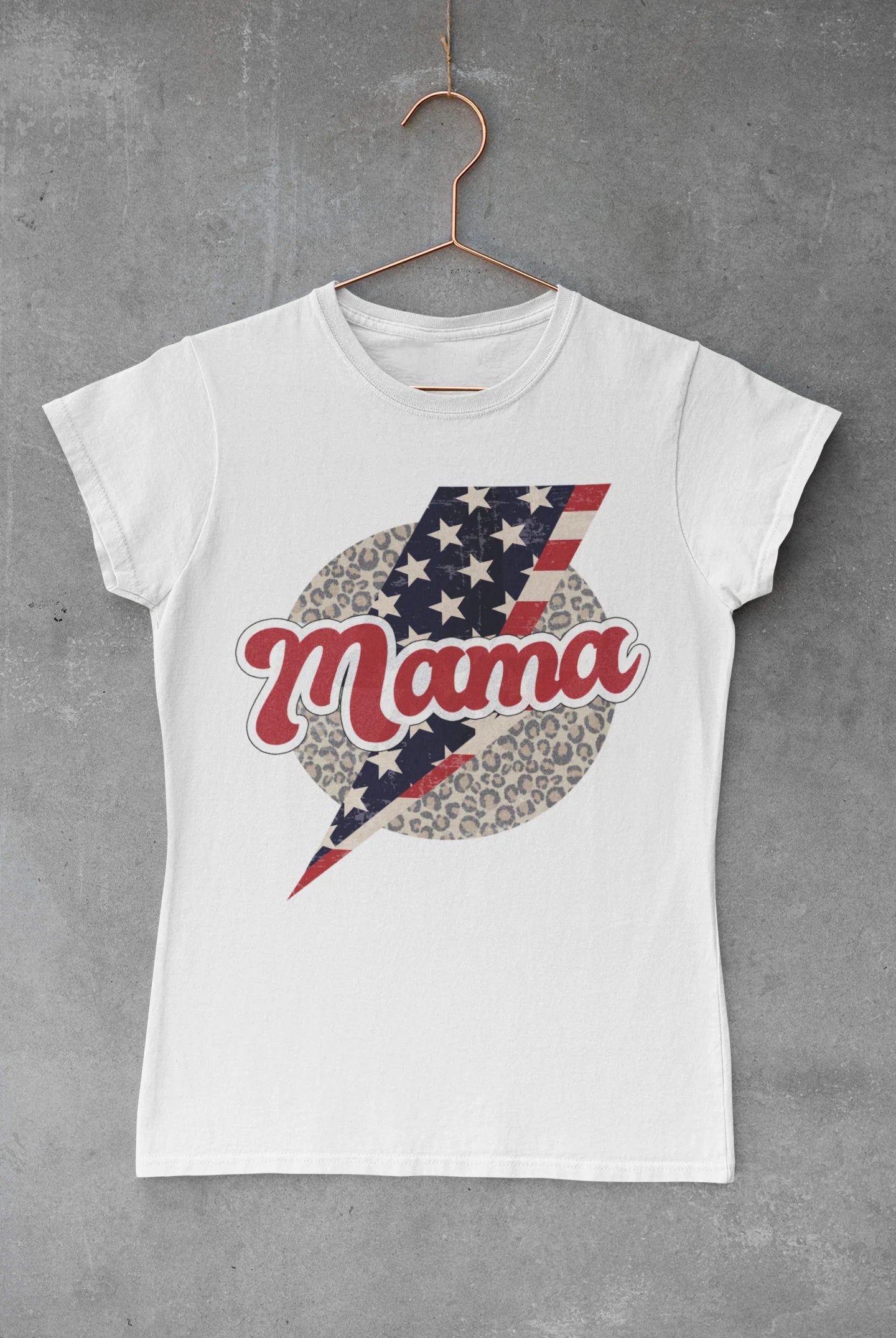 "Mama" lightening bolt with leopard print tee