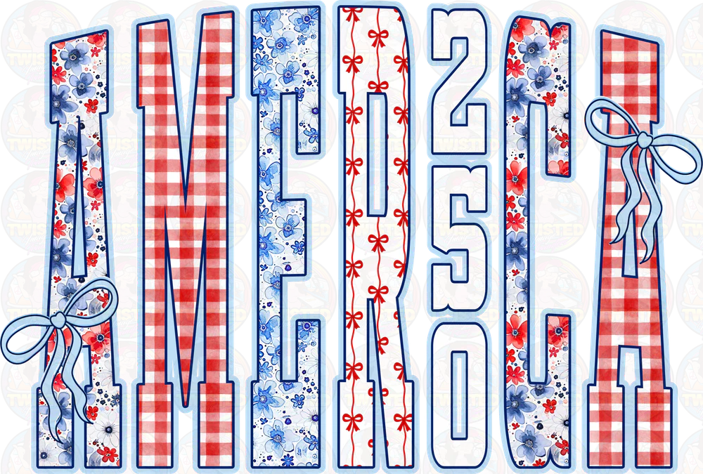 "America" - multi-pattern design tee